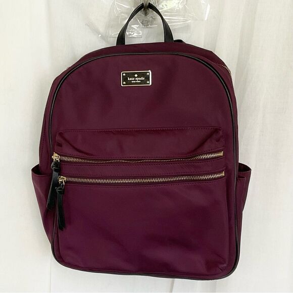 Kate Spade Burgundy Bradley Nylon Backpack with Matching Wallet main image 16